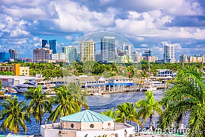 Fort Lauderdale Florida Skyline Stock Photo