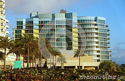 Fort Lauderdale, Florida, U.S.A - January 3, 2020 - The view of Coconut Grove Residences during the early morning Editorial Stock Photo