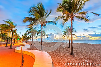 Fort Lauderdale, Florida, USA beach at sunrise Stock Photo