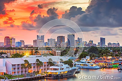 Fort Lauderdale, Florida, USA Skyline Editorial Stock Photo