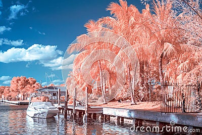 Fort Lauderdale Intracoastal in Infrared Stock Photo