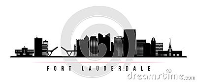 Fort lauderdale skyline horizontal banner. Vector Illustration