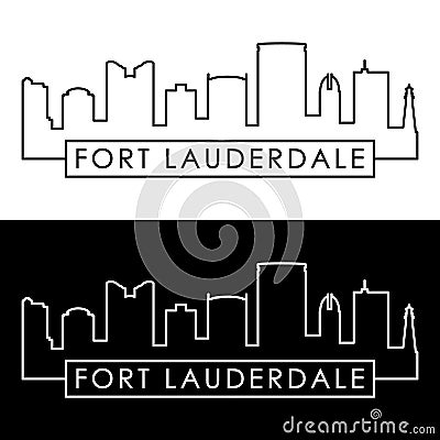 Fort Lauderdale skyline. Linear style. Vector Illustration