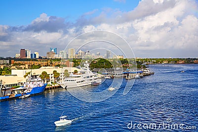 Fort Lauderdale Stranahan river at A1A Florida Stock Photo