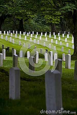 Fort Lawton Military Cemetery, Discovery Park, Seattle, Washington Editorial Stock Photo