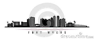 Fort Myers skyline horizontal banner. Vector Illustration