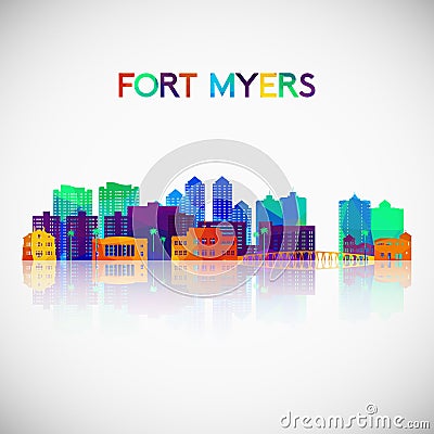 Fort Myers skyline silhouette in colorful geometric style. Vector Illustration