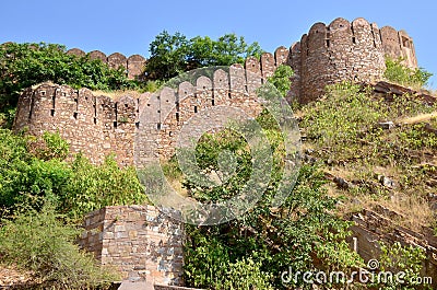 Fort Nakhargar in India Jaipur a historical construction Stock Photo