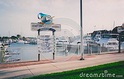 Fort Pierce City Marina - Fishing Boasts Available Editorial Stock Photo