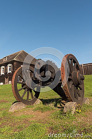 Fort Ross building and cannon Editorial Stock Photo