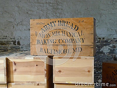 Fort Smith National Historic Site Commissary Army Bread crate Editorial Stock Photo