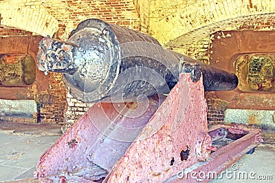 Fort Sumter: Parrott Cannon Stock Photo