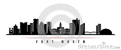 Fort Worth skyline horizontal banner. Vector Illustration
