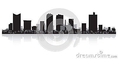 Fort Worth Texas city skyline silhouette Vector Illustration