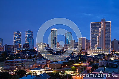 Fort Worth Texas at night Stock Photo