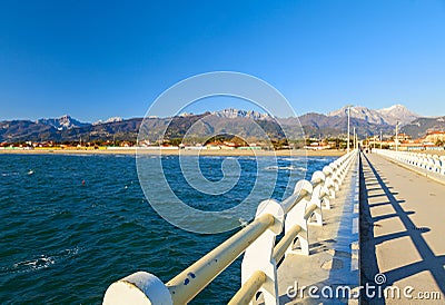 Forte dei marmi pier view Stock Photo