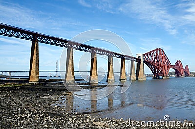 Forth Bridge & Forth Rail bridge, Queensferry, Scotland Stock Photo