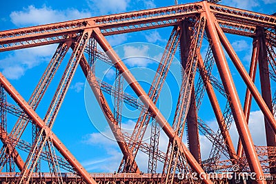 Forth Railway Bridge in Edinburgh, Scotland Stock Photo