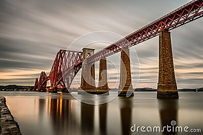 Forth Railway Bridge in Edinburgh, United Kingdom Stock Photo