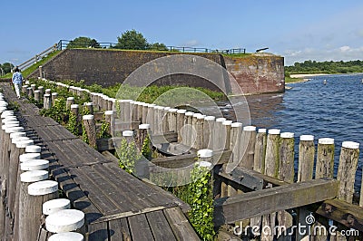 Fortification the Napoleonic ramparts on Lake Veere Editorial Stock Photo