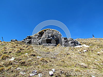 Fortification at the top of Porezen mountain Stock Photo
