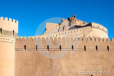 Fortification walls of ancient citadel of Bam Stock Photo