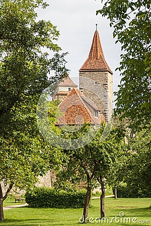 Fortifications of Rotheburg ob der Tauber Stock Photo