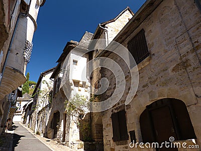 Fortified castle and village of turenne Stock Photo