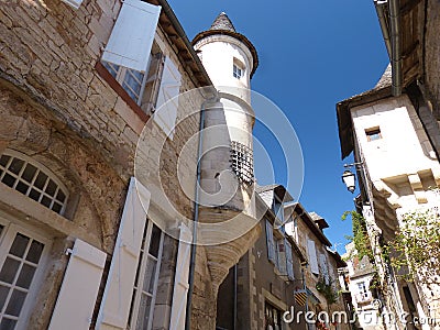 Fortified castle and village of turenne Stock Photo