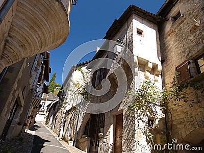 Fortified castle and village of turenne Stock Photo