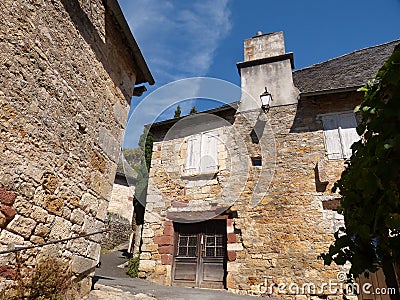 Fortified castle and village of turenne Stock Photo