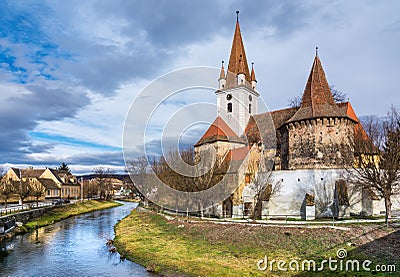 Fortified church of Cristian,Sibiu, Romania Stock Photo