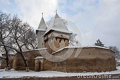 The fortified evangelical church from Cincsor Brasov County Romania Stock Photo