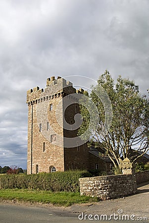 Fortified farmhouse in England. Stock Photo