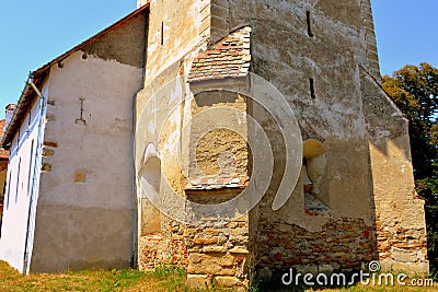 Fortified medieval saxon church in the village Veseud, Zied , Transylvania,Romania Stock Photo