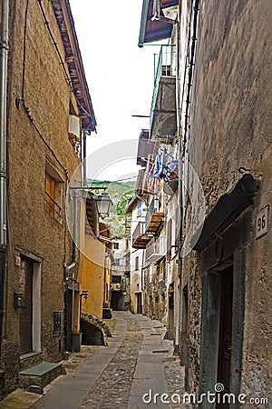 Medieval town Tende in French Alps Stock Photo