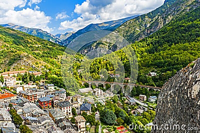 Medieval town Tende in French Alps Stock Photo