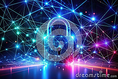 Fortify Your Digital Assets Unbreakable Blockchain Security Against Cyber Threats and Data Breaches Stock Photo