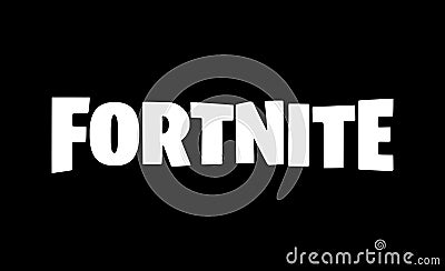 Fortnite vector logo on black banner background . Editorial Stock Photo