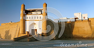 Fortres Ark - Ark entrance - City of Bukhara Stock Photo