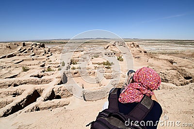 The Fortress of ancient Khorezm â€“ Toprak - Kala Stock Photo