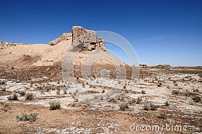 The Fortress of ancient Khorezm Ã¢â‚¬â€œ Toprak - Kala Stock Photo