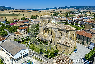 Fortress of the Assumption Church in Urroz Villa. Spain Stock Photo