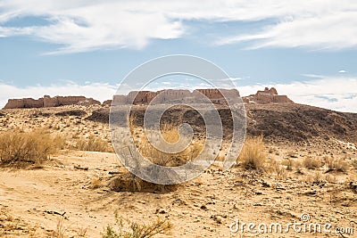 Fortress Ayaz-Kala of Ancient Khorezm Stock Photo