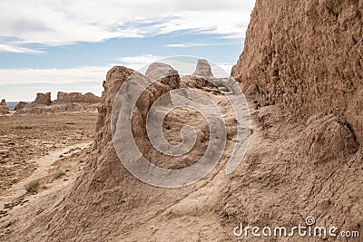 Fortress Ayaz-Kala of Ancient Khorezm Stock Photo