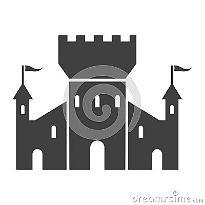 Fortress black icon, tower for strong fortification Vector Illustration