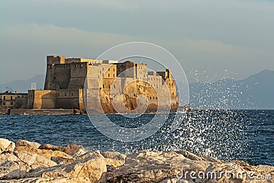 Fortress Castel dellOvo of Naples in Italy Stock Photo