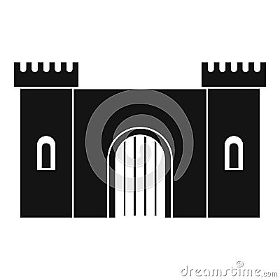 Fortress with gate icon, simple style Vector Illustration