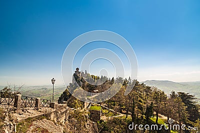 Fortress of Guaita (Rocca della Guaita), castle in San Marino Re Stock Photo