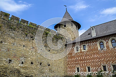 Fortress in Khotyn, a medieval stronghold on the banks of the Dnister River. Stock Photo